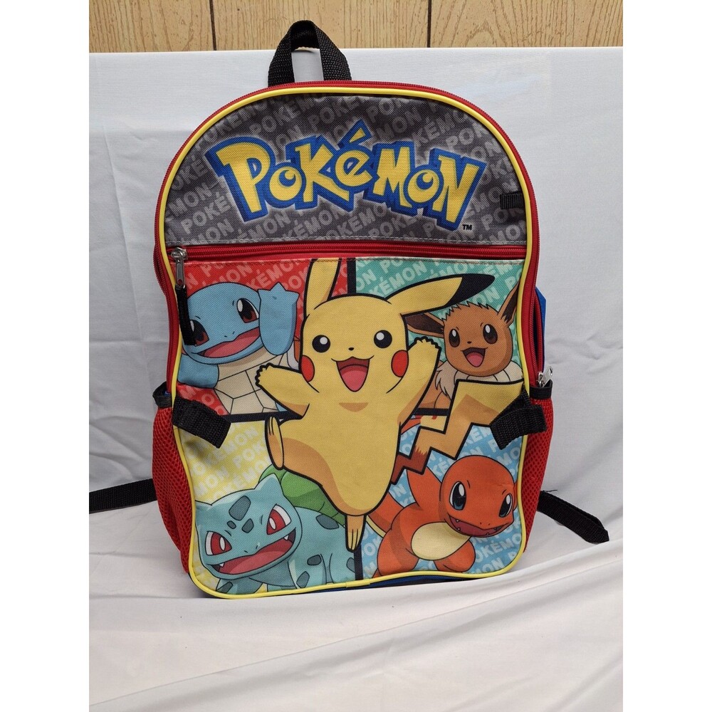 Pokemon Backpack, Pikachu, Eevee, Charmander And Bulbasaur Bioworld